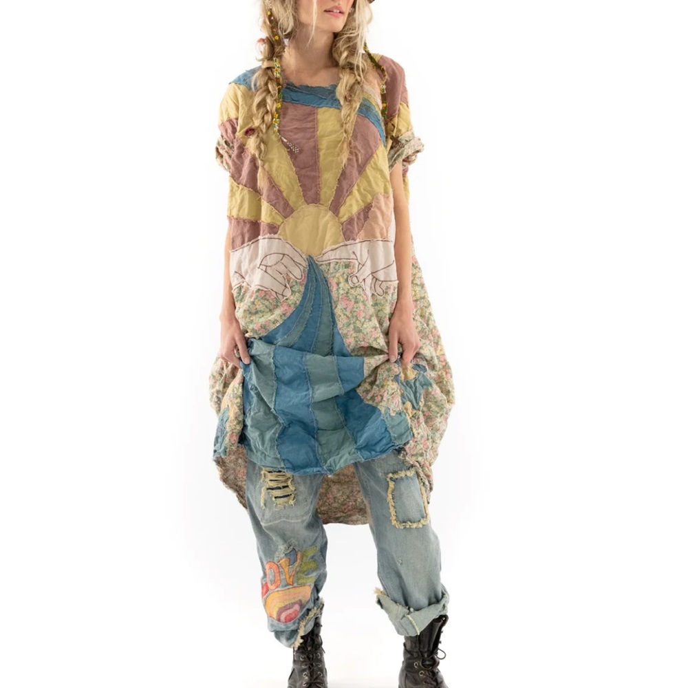 Magnolia Pearl Appliqué Smock Dress